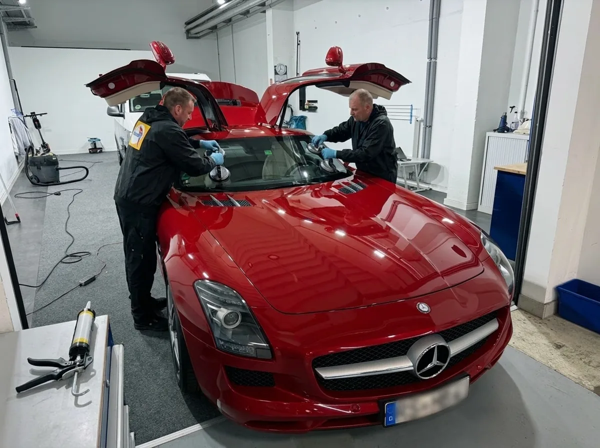 Scheibentausch an einem Fahrzeug im CarCare Center Leipzig